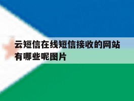 云短信在线短信接收的网站有哪些呢图片的简单介绍