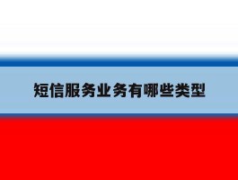 短信服务业务有哪些类型