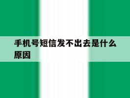手机号短信发不出去是什么原因