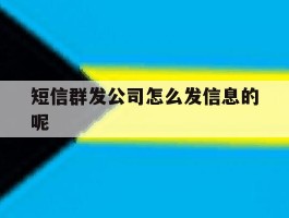 短信群发公司怎么发信息的呢
