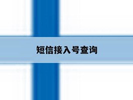 短信接入号查询