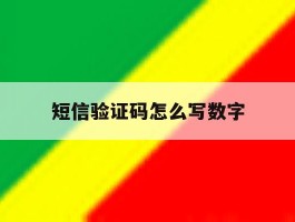 短信验证码怎么写数字