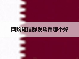 网购短信群发软件哪个好