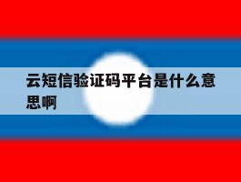 云短信验证码平台是什么意思啊