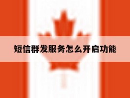 短信群发服务怎么开启功能