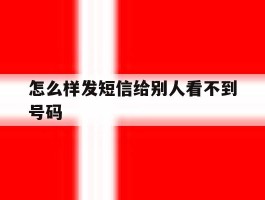 怎么样发短信给别人看不到号码