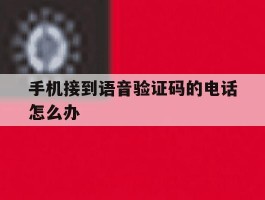 手机接到语音验证码的电话怎么办