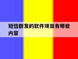 短信群发的软件项目有哪些内容