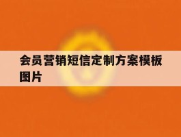 会员营销短信定制方案模板图片